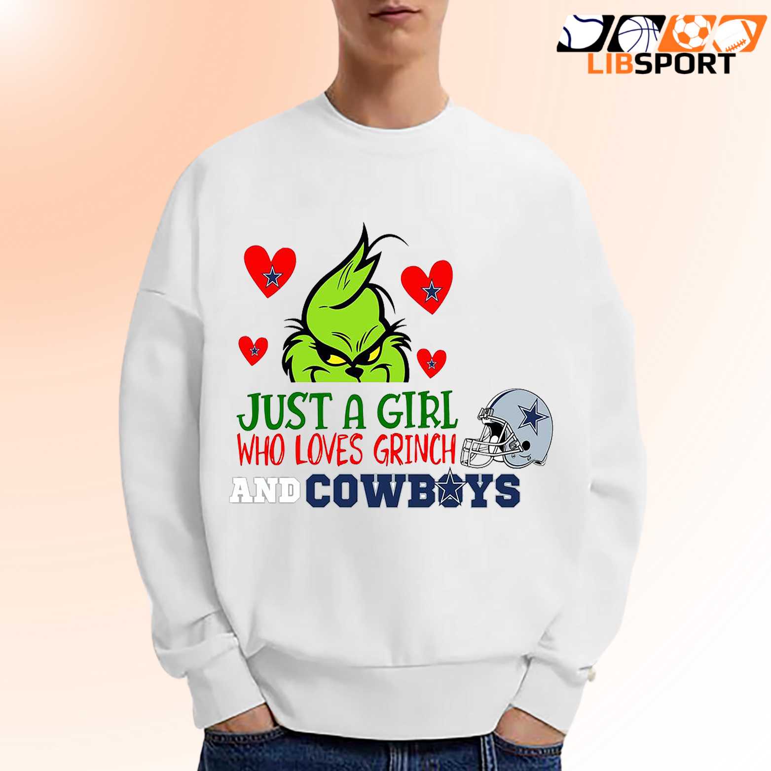 Just A Girl Who Loves Grinch And Cowboys T Shirt, Game Day Shirt